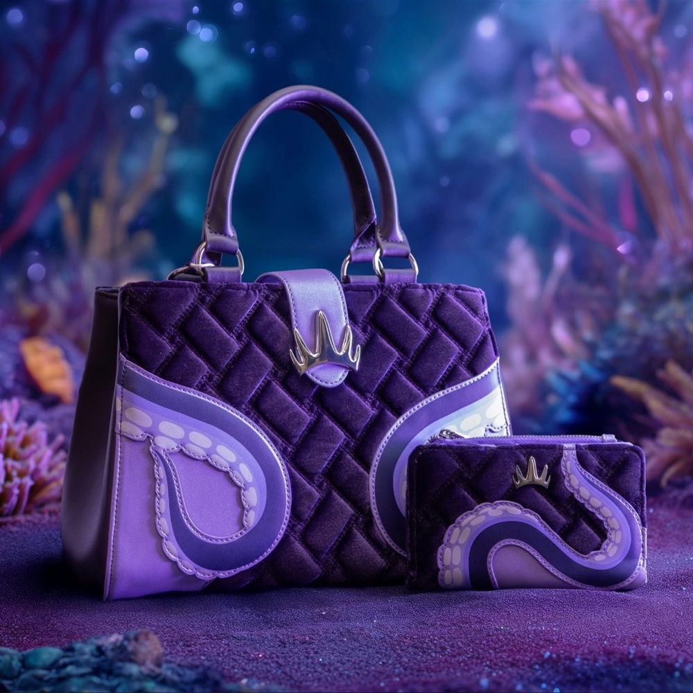 Loungefly Disney The Little Mermaid Ursula Velvet
Convertible Handbag & Wallet